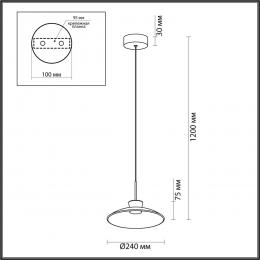 Odeon light 5055/9L L-VISION ODL24 321 черный/дымчатый/металл/стекло Подвес LED 9W 3000К SAUCER  - 2 купить